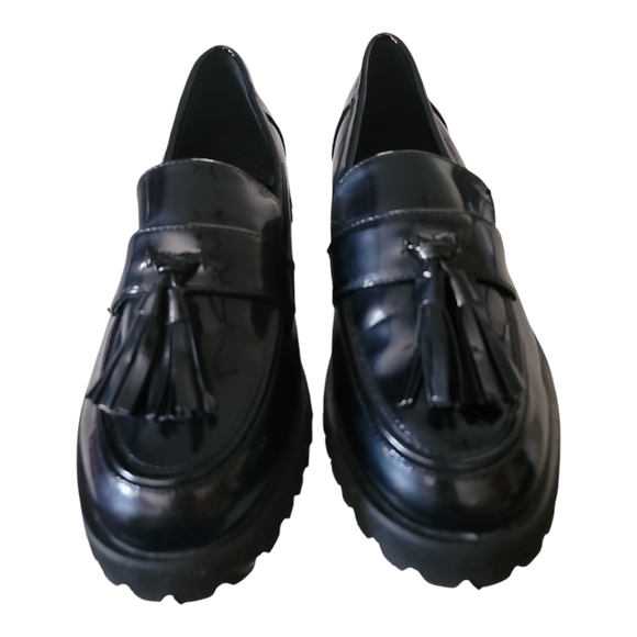 Jones NY Priscilla loafers black faux leather womens 8.5 academia preppy goth - Picture 1 of 7